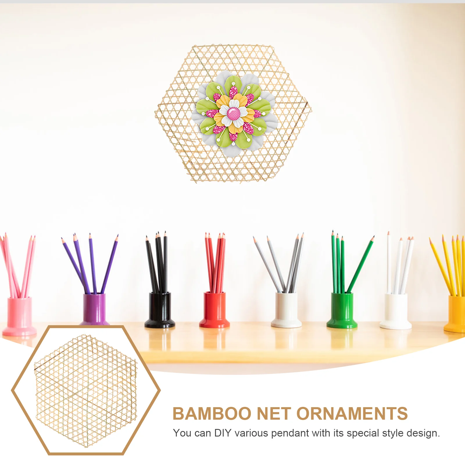 Boho Home Decor Hot Pot Bamboo Net Hanging Decoration Craft ciondoli decorativi