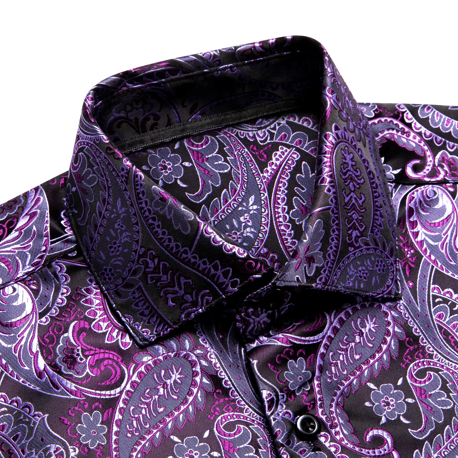 Hi-aught-Chemises tissées de luxe pour hommes, chemise à manches longues, coupe couvertes, violet, rouge, or, bleu, noir, gris, argent, mariage,