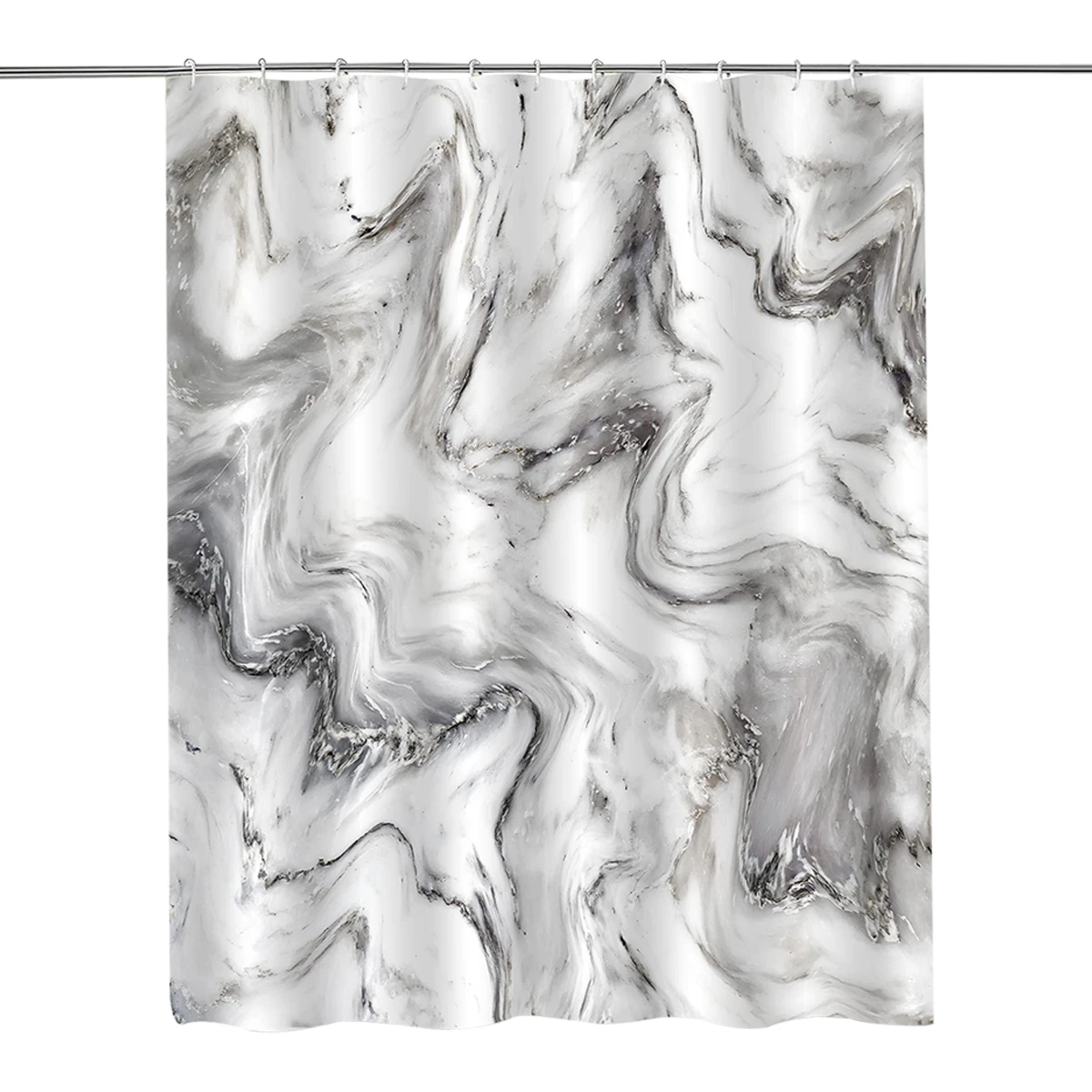 180x180cm Grey Black Marble Shower Curtain Abstract Modern Bathroom Decor Waterproof Washable Fabric Bathtub Shower Curtain