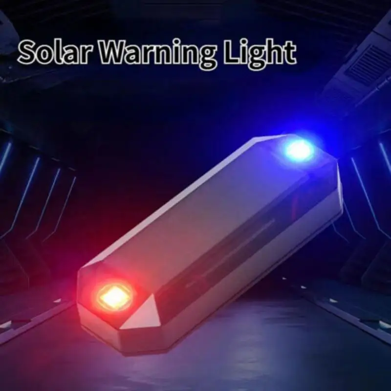 

Solar LED Flash Light Anti-theft Safety Warning Light Car Interior Accessories Motorcycle warning lights red and blue