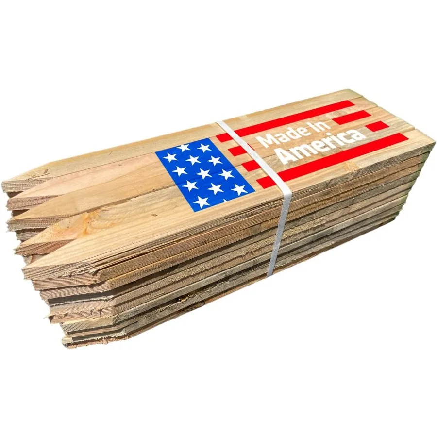 

24 Wooden Grading Stakes Heavy Duty for Construction Gardening Surveying and Concrete Forms with Chisel Point Made from Douglas