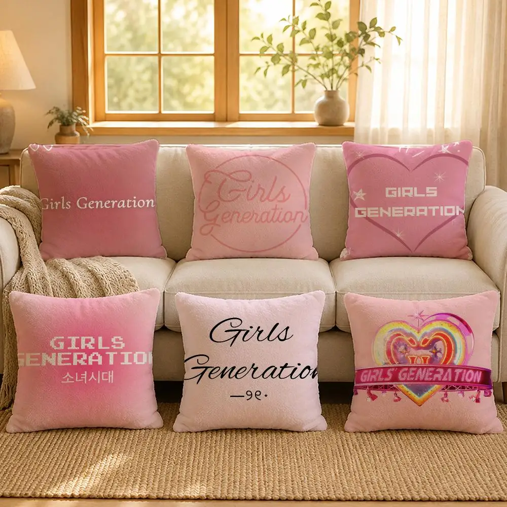 Kpop Girls Generation SNSD Cushion Cover Personalized Short Plush Cushion Cover Sofa Pillowcase Bedroom Home Decor Gift