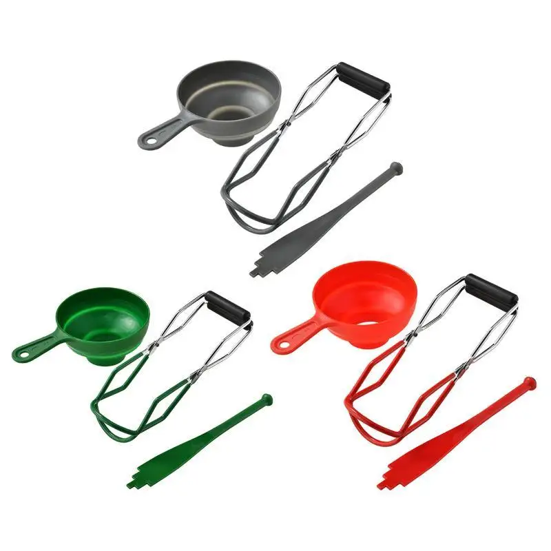 3Pcs Canning Tool Kit With Anti Scald Jar Lifter And Food Grade Funnel For Home Kitchen Jam Making
