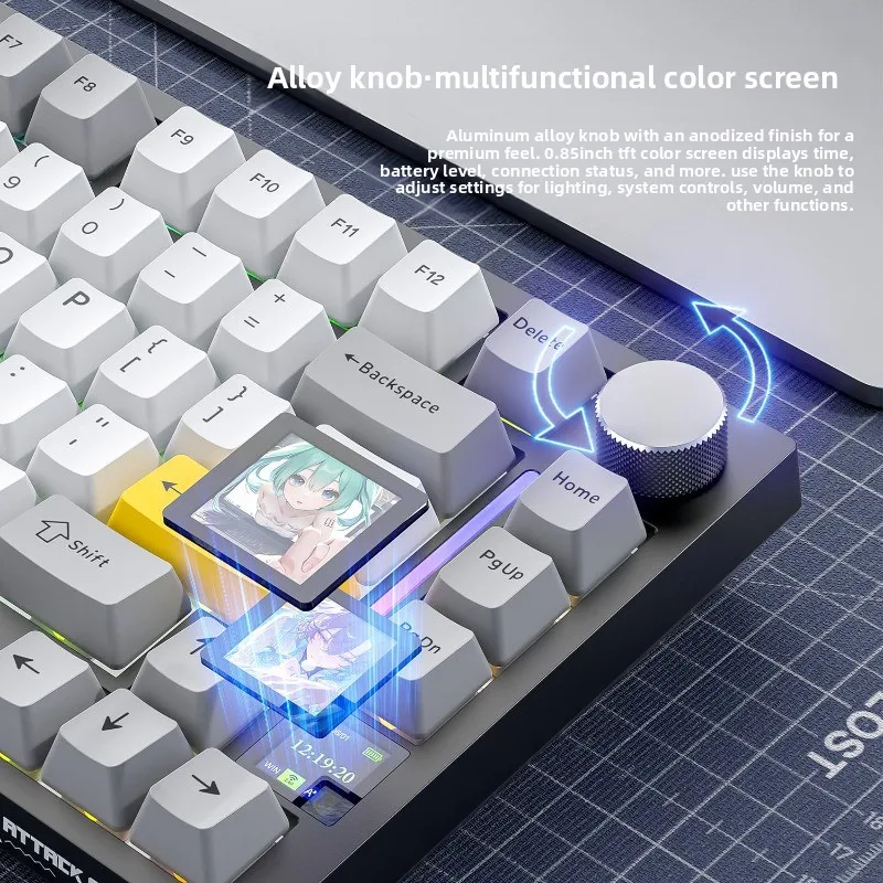 ATTACK SHARK X820 Ultra Wireless Gaming Mechanical Keyboard Tri-mode Full-Key Hot-Swappable 75%Layout RGB Backlit Game/Office