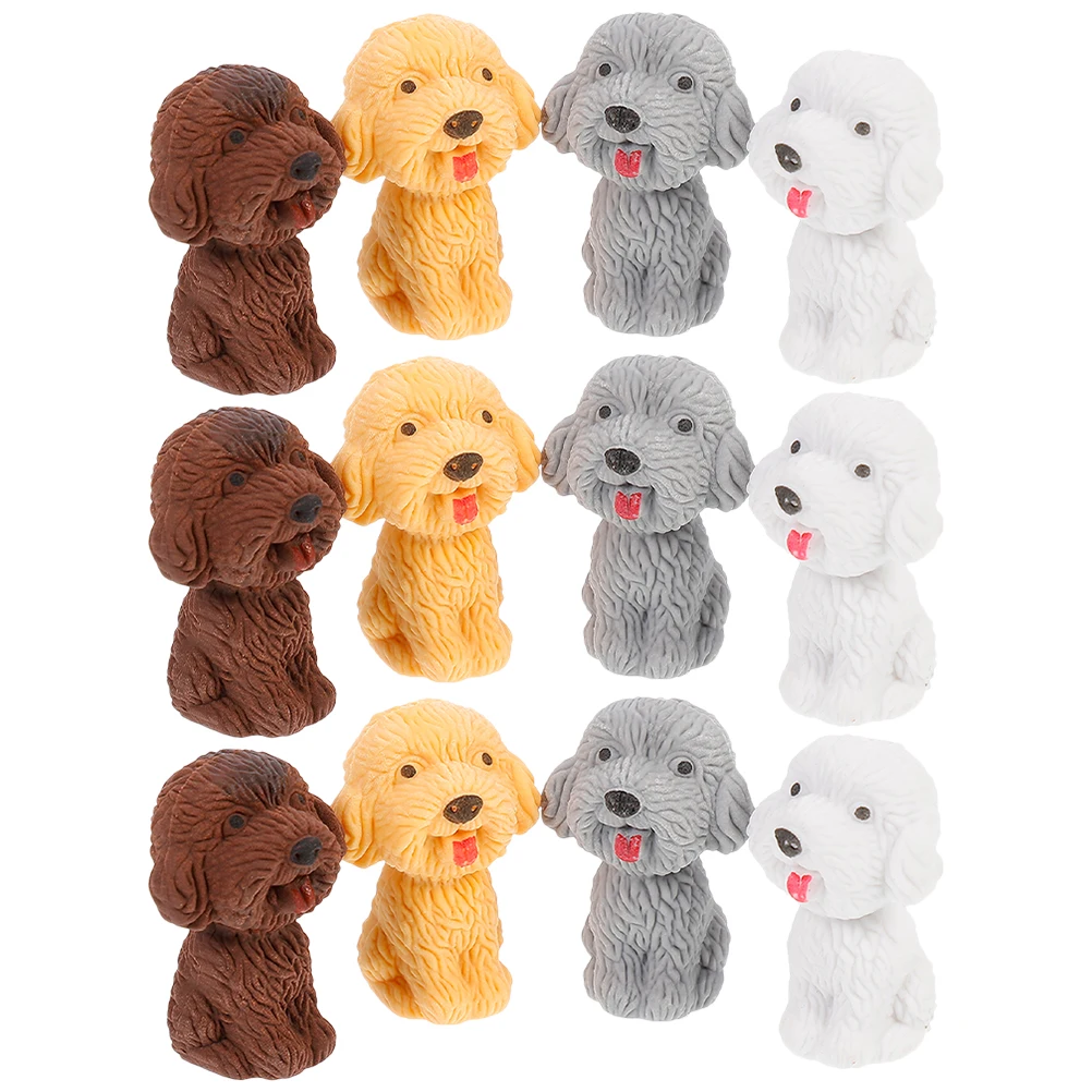 24 Pcs Cartoon Eraser Cute Dog Stationery Random Color Portable School Supplies Mini Erasers Classroom Drawing Practical