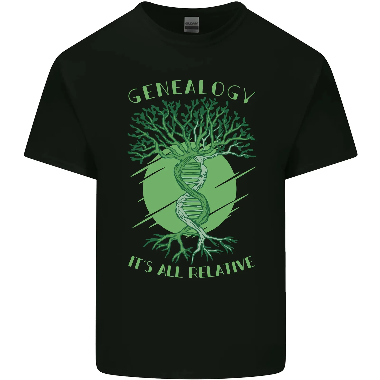 Genealogy Its All Relative Funny DNA Ancestry Mens Cotton T-Shirt Tee Top