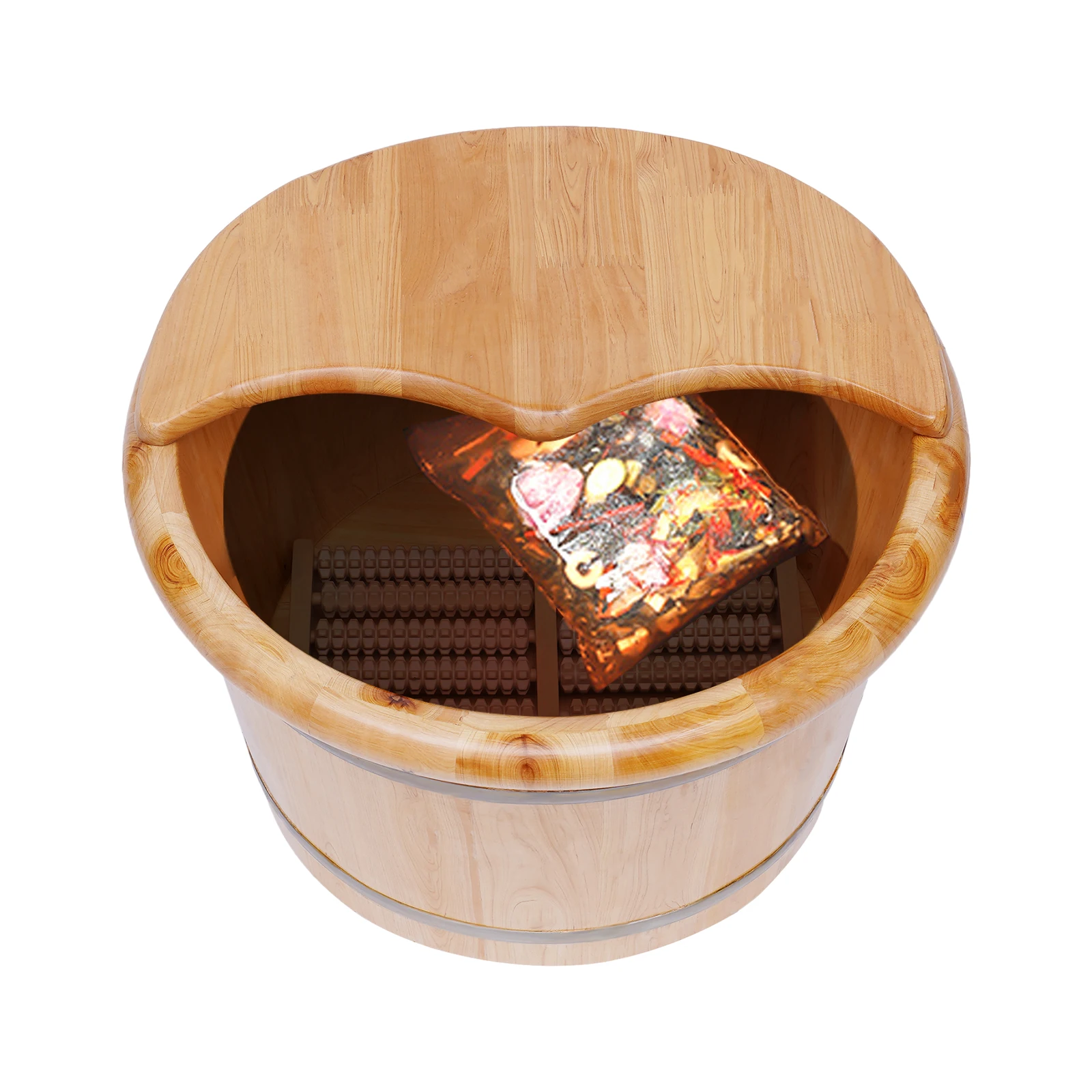 Wood Bath Basin Massage Barrel Health and Beauty Feet Relax Spa Bucket Kit Good Heat Preservation for Office Workers, Seniors