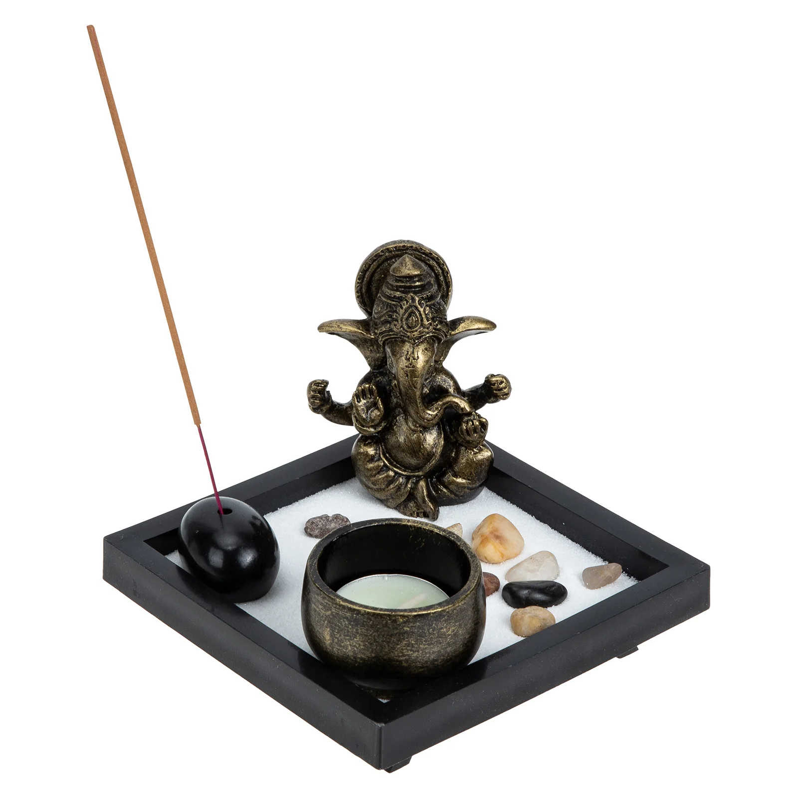 1Set Zen Sand Box Ornament Desktop Microlandscape Decor Durable Meditation Adornment Sand Table Artware Microlandscape Decor