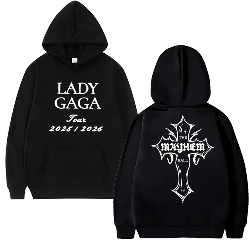 

Singer Lady Gaga MAYHEM Album Double Sided print Sweatshirt Men women harajuku vintage Hoodie Unisex Fleece Long sleeve pullover