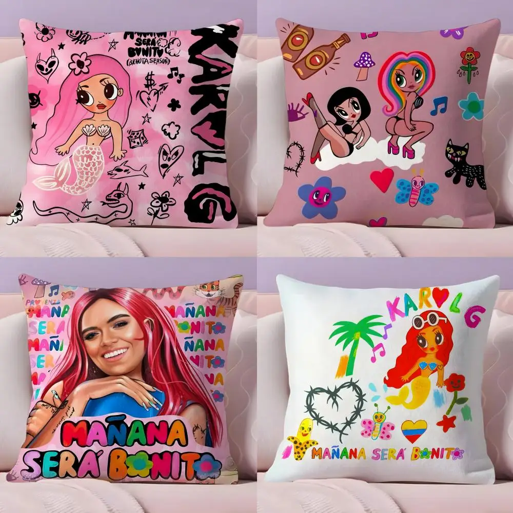 K-Karol G M-Manana Sera Bonito Cushion Cover Plush Fabric Soft Double-Sided Printed Sofa Warm Winter Home Gift Pillow Cover