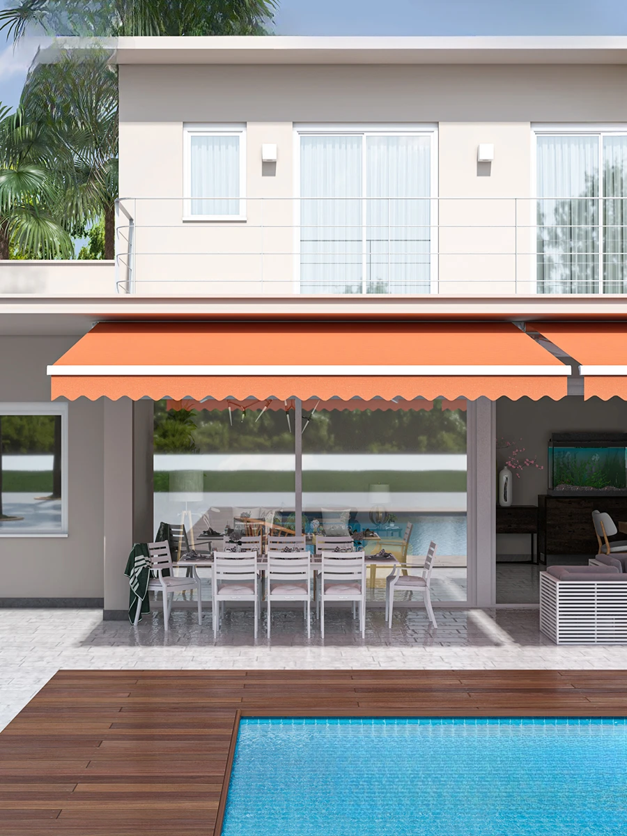 

Outdoor sunshade retractable folding retractable canopy courtyard balcony