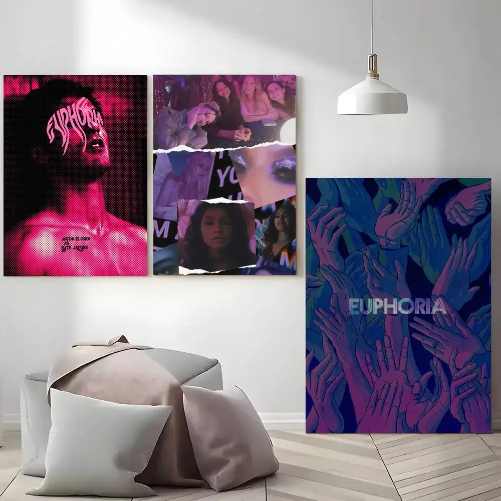 لوحة مسلسل تلفزيوني من الرسوم المتحركة E-Euphoria HD مقاومة للماء من القماش ملصق فني: ديكور جدران جمالي للمنزل والبار والمزيد