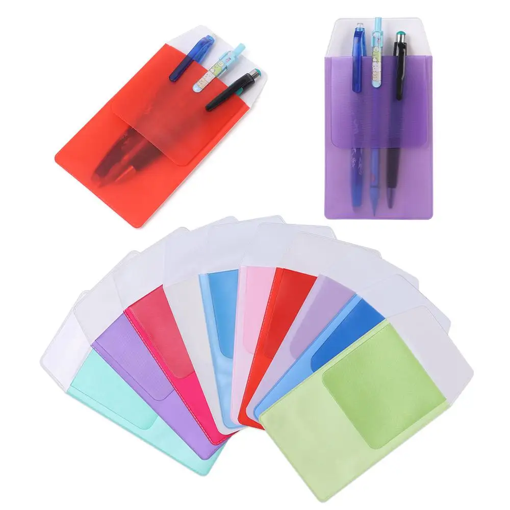 3Pcs School Colorful Office Doctors Nurses Supplies Pocket Protector Pencil Case Leak-Proof Pen Pouch