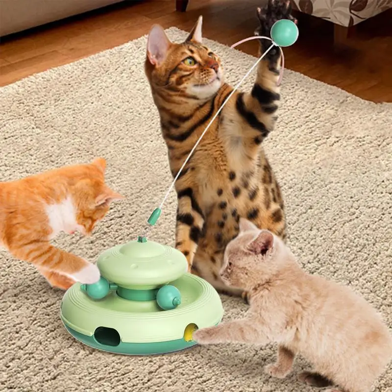 Rotating Cats Teaser Colorful Cat Self-play Fun Toy Portable Animal Enrichment Ball Funny Pet Supplies For Home Travel