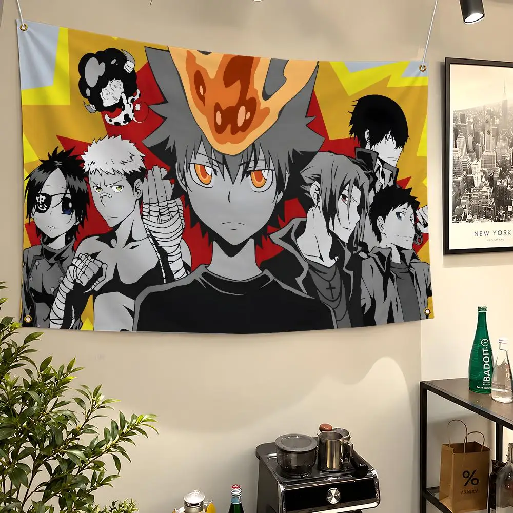 Anime REBORN! Katekyo Hitman Vongola Flags Wall Hanging Flag Banners For Birthday Parties Outdoor Bedroom Dorm Room Decor