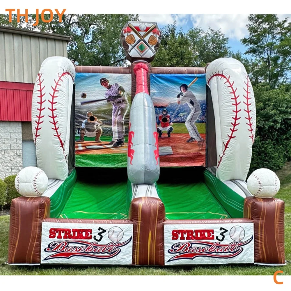 fast air ship to door,2025 new Carnival Game Inflatable Baseball Batting Sports Games for sale