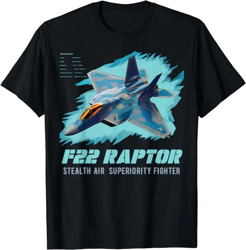 F-22 Raptor Fighter Unisex T-shirt Male and female couples summer short  Casual cotton new fashion comfortable clothing