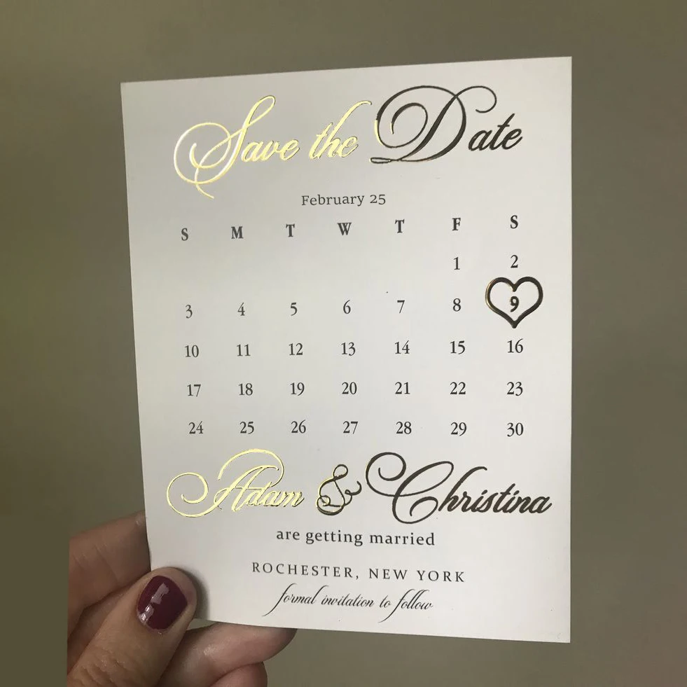 

Custom Elegant Gold Foil Wedding Invitation Save The Date Silver Printed Personalized Menu For Reception Table Thank You Card