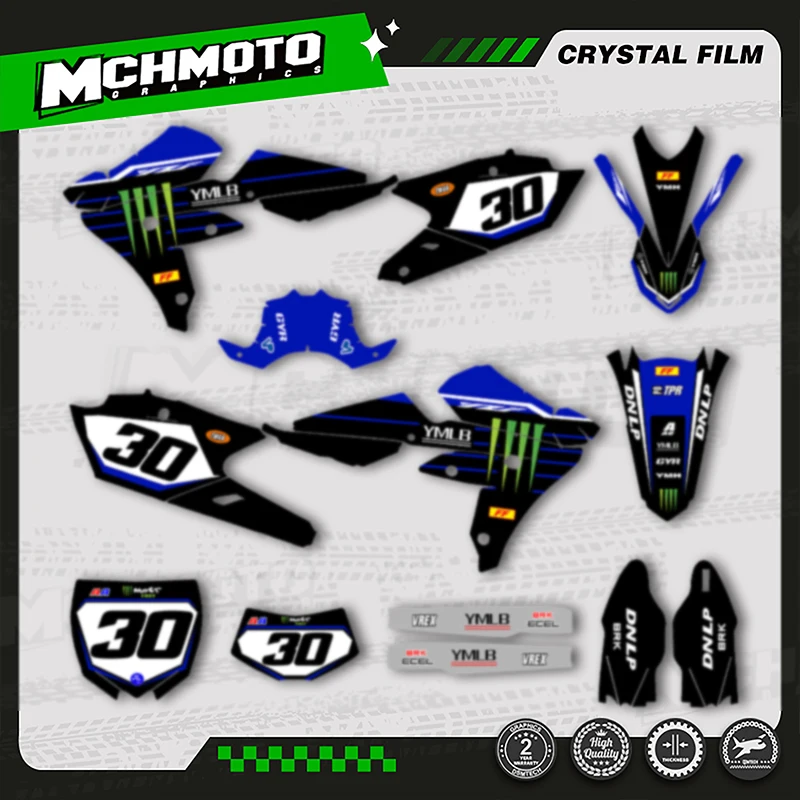

MCHMFG пользовательские графические наклейки команды для YAMAHA WRF450 2016 2017 2018 YZF450X 2015 2016 2017 2018 номер имени на заказ