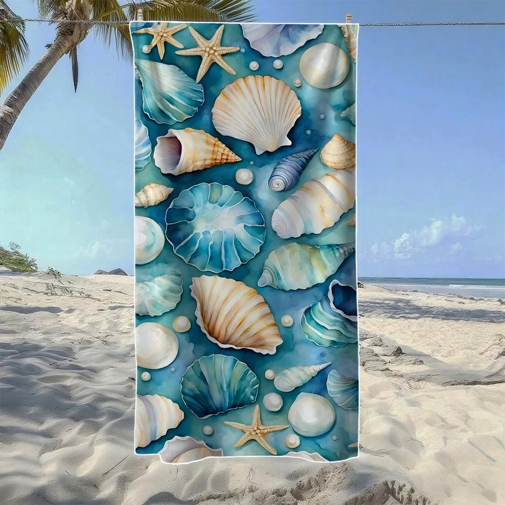 

Пляжное полотенце с морским и мореплавательным узором в синих тонах, мягкое, прочное, быстросохнущее, идеально подходит для летнего пляжа, плавания и кемпинга.