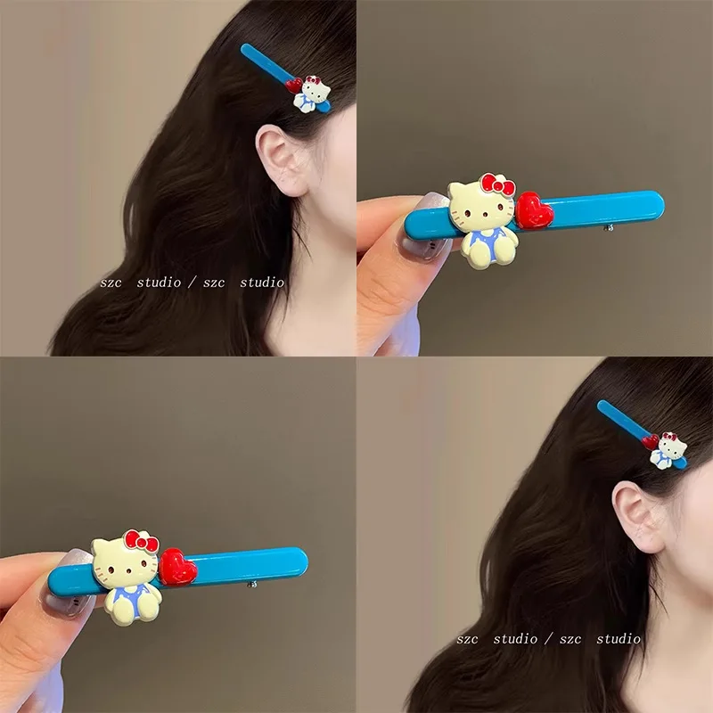 

Cute Cartoon Hello Kitty Hair Clip Female Forehead Bangs Broken Hair Side Clip Hair Accessories 2025 New Duckbill Clip Wholesale
