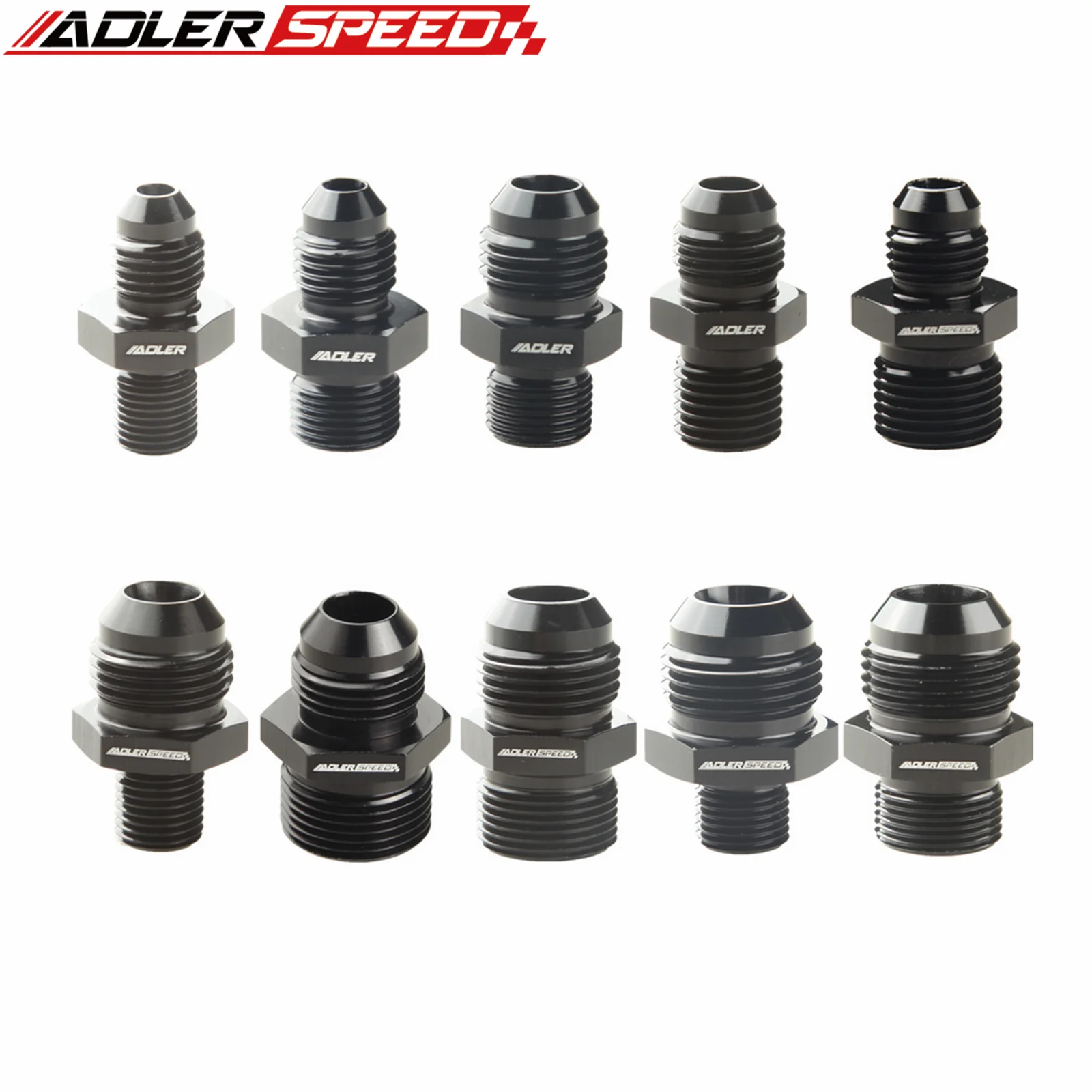 ADLERSPEED uniwersalny AN6 AN8 AN10 AN12 do AN do M12/M14/M16/M18x1.5 gwint prosty wąż paliwowo-powietrzny złączka męska Adapter