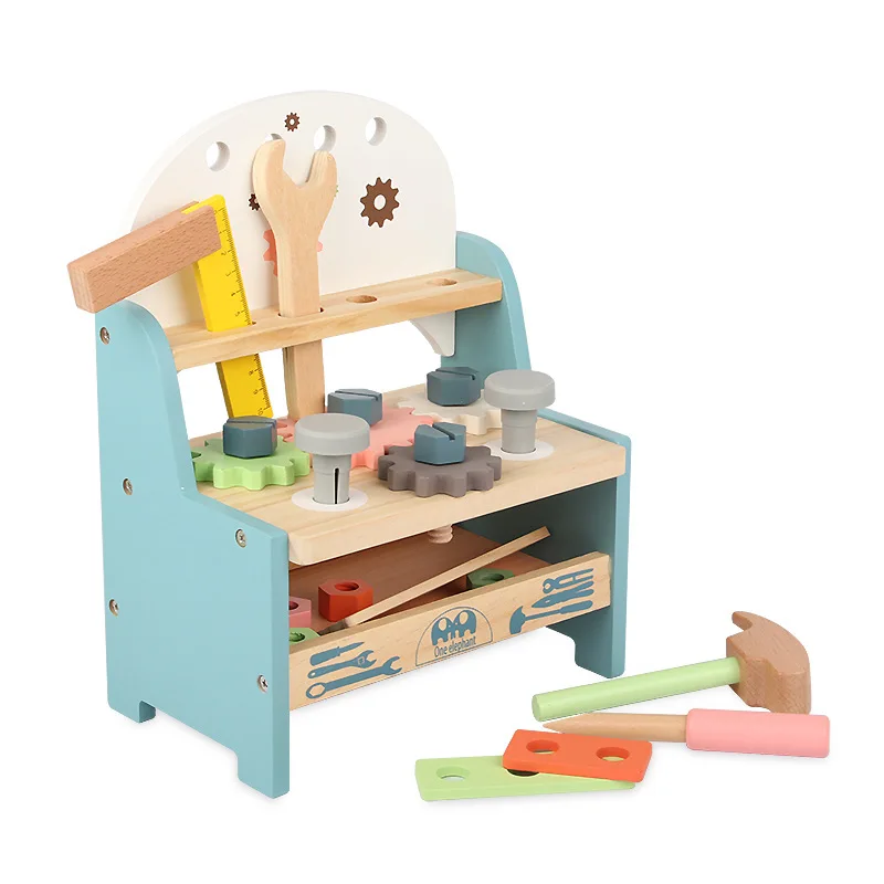 Children's Wooden Simulation Repair Tool Table Multi-functional Nut Disassembly Assembly Playhouse Educational Montessori Toys