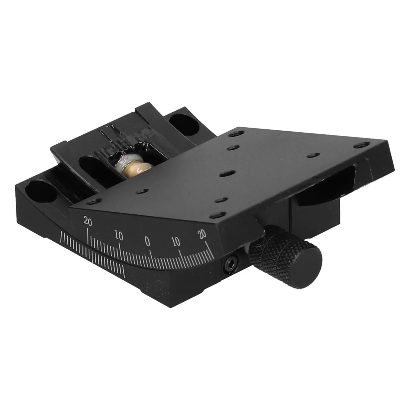 HXV-A60 Manual Goniometer Sliding Stage - 60x60mm Fine-Tune Linear Motion Platform with Worm Dovetail