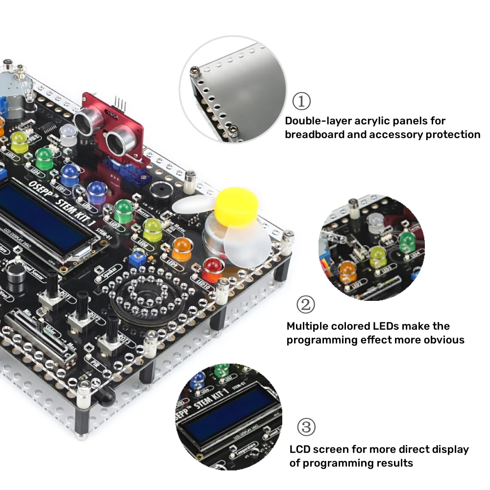 DIY Basic Starter Kit All In One Integrated Learing Programming Electronic Component Set with Development Board for Arduino UNO