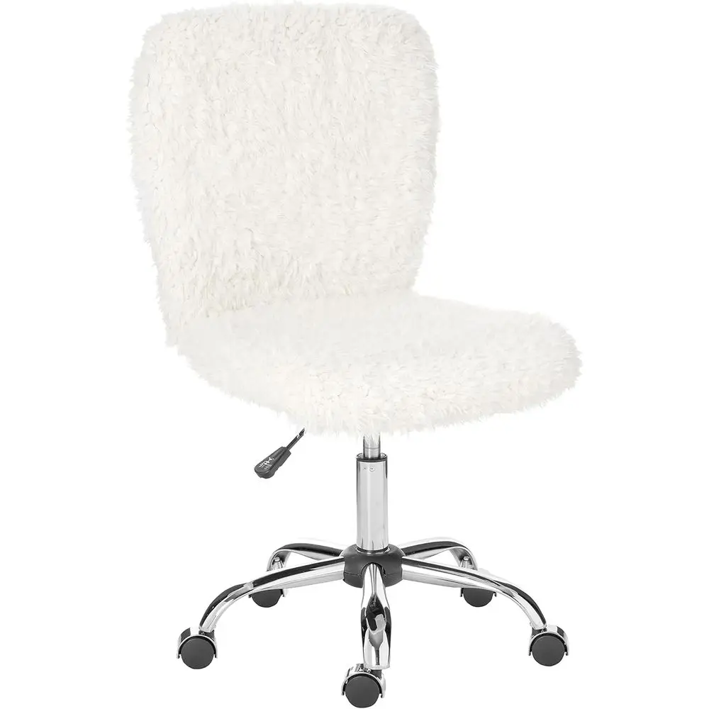 

ern Ergonomic Oice Chair, Leather Computer Desk Chair with Arms, Swivel Wheels, Adjustable Height, Comortable Back White