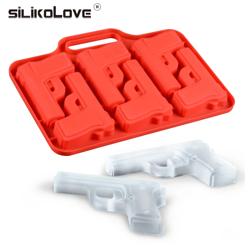 Gun Shape Silicone Mold for Freezer Ice Cube Maker Bar Accessories Whiskey Cocktail Tools