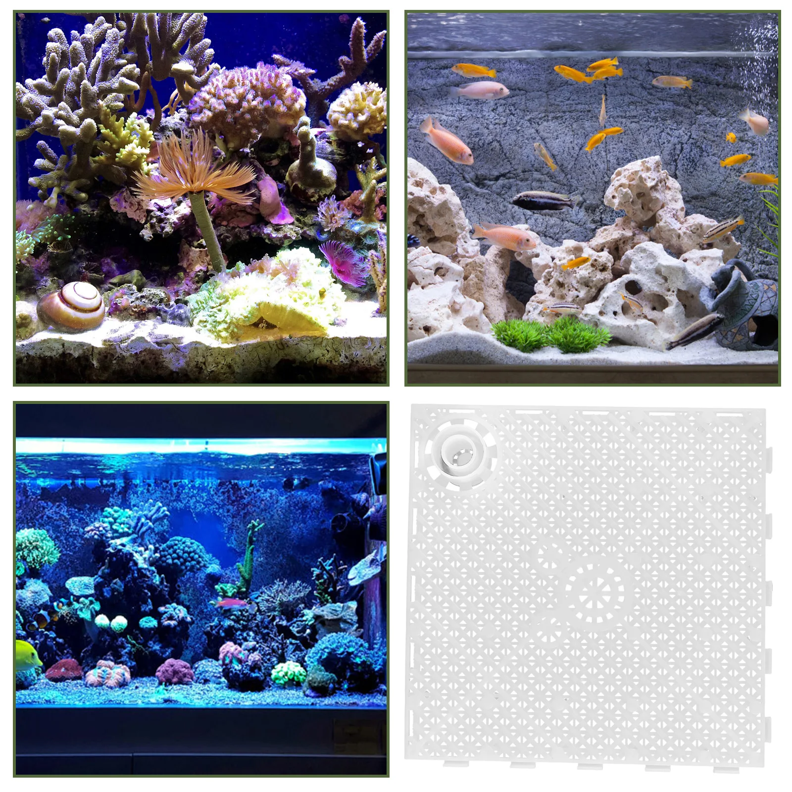 

2 Pcs Fish Tank Bottom Filter Plate Aquarium Grid Isolation Box Pad Baby Partition