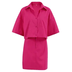 2023 New Punk Skirt Women'S Suit Fashion Commuting Half Skirt Short Skirt Shirt Short Skirt Suit Two Piece Sets Womens Outifits