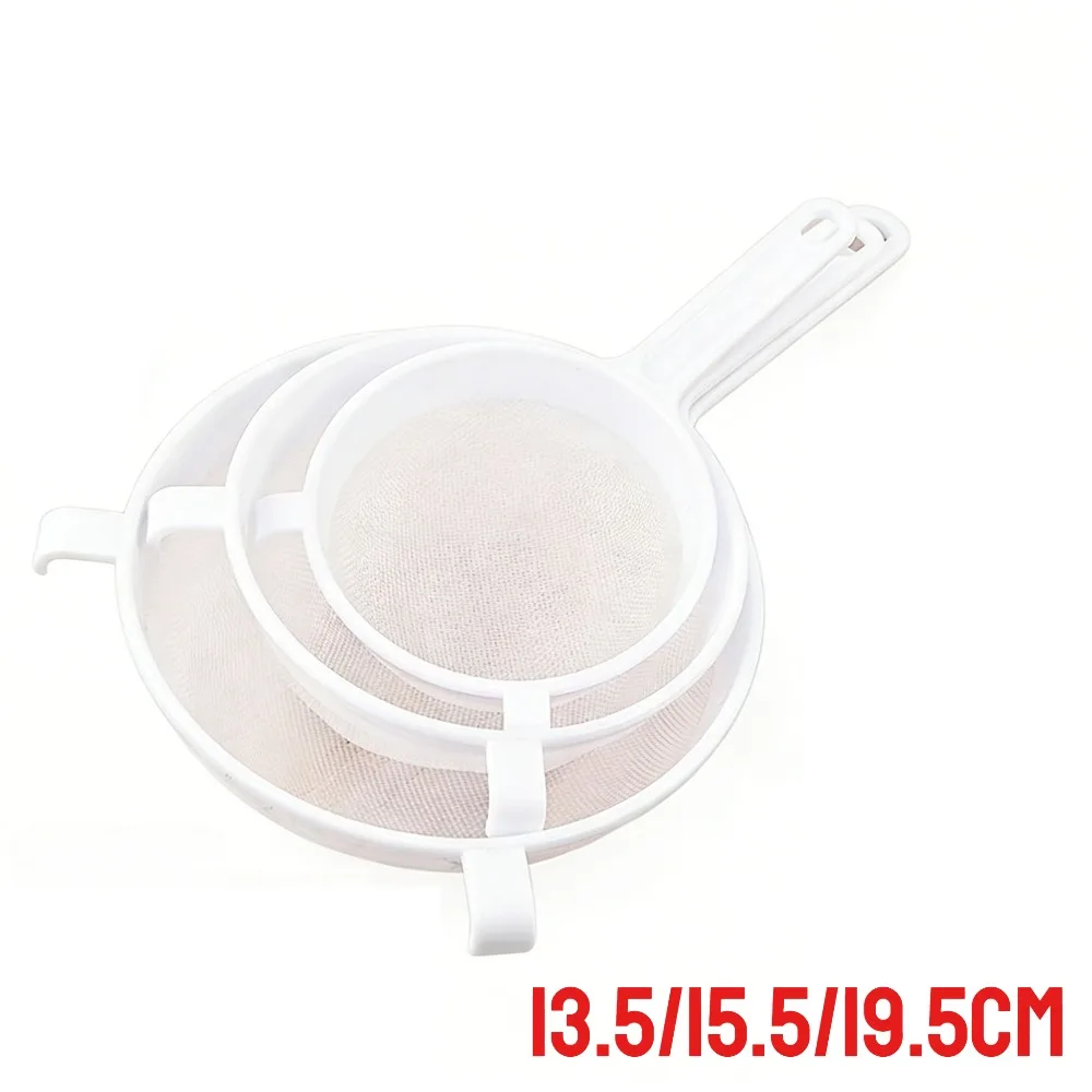 Multi-size plastic fijnmazig zeefje met handvat 7,5-19,5 cm keuken voedsel filternet voor rijst, fruit, groenten, koken en wassen