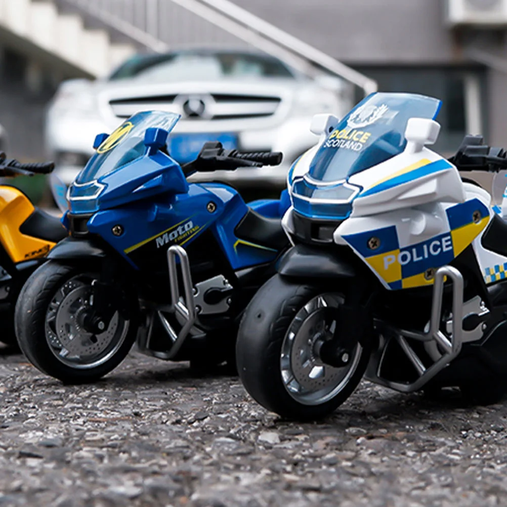 Police Car Men'S Racing Child Toy Kids Motorcycle Mini Electric Alloy Friction Toys Simulated Men'S Motorcycle Racing Car