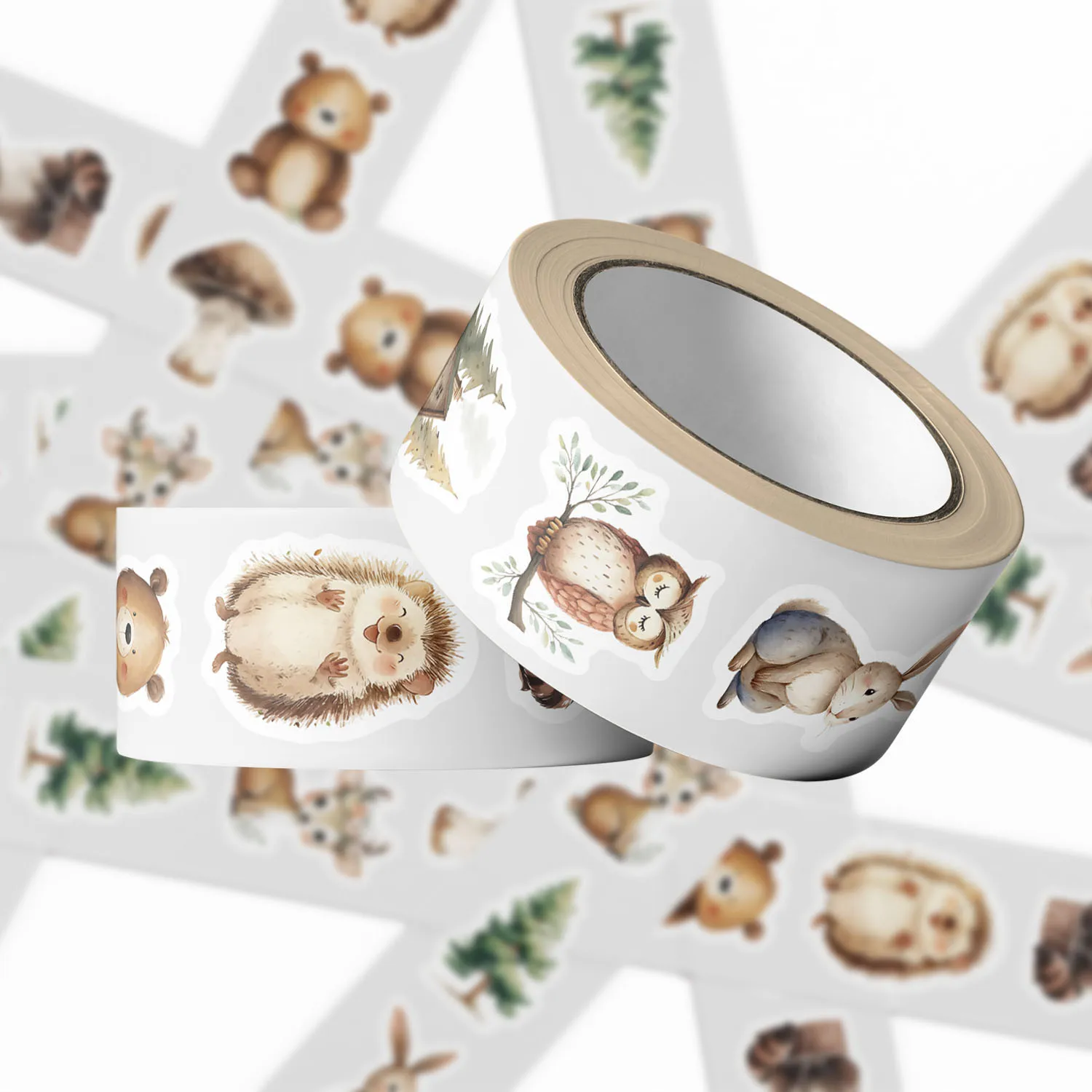 500PCS/Roll Cute Forest Animals Rabbit Bear Stickers Decal For Laptop Notebook Skateboard DIY Graffiti Aesthetic Gifts Sticker