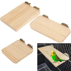 Wood Square Stand Platform Cage Board Hamster Chinchilla Pet Springboard Hamster Branch Perches for Bird Cage Toys