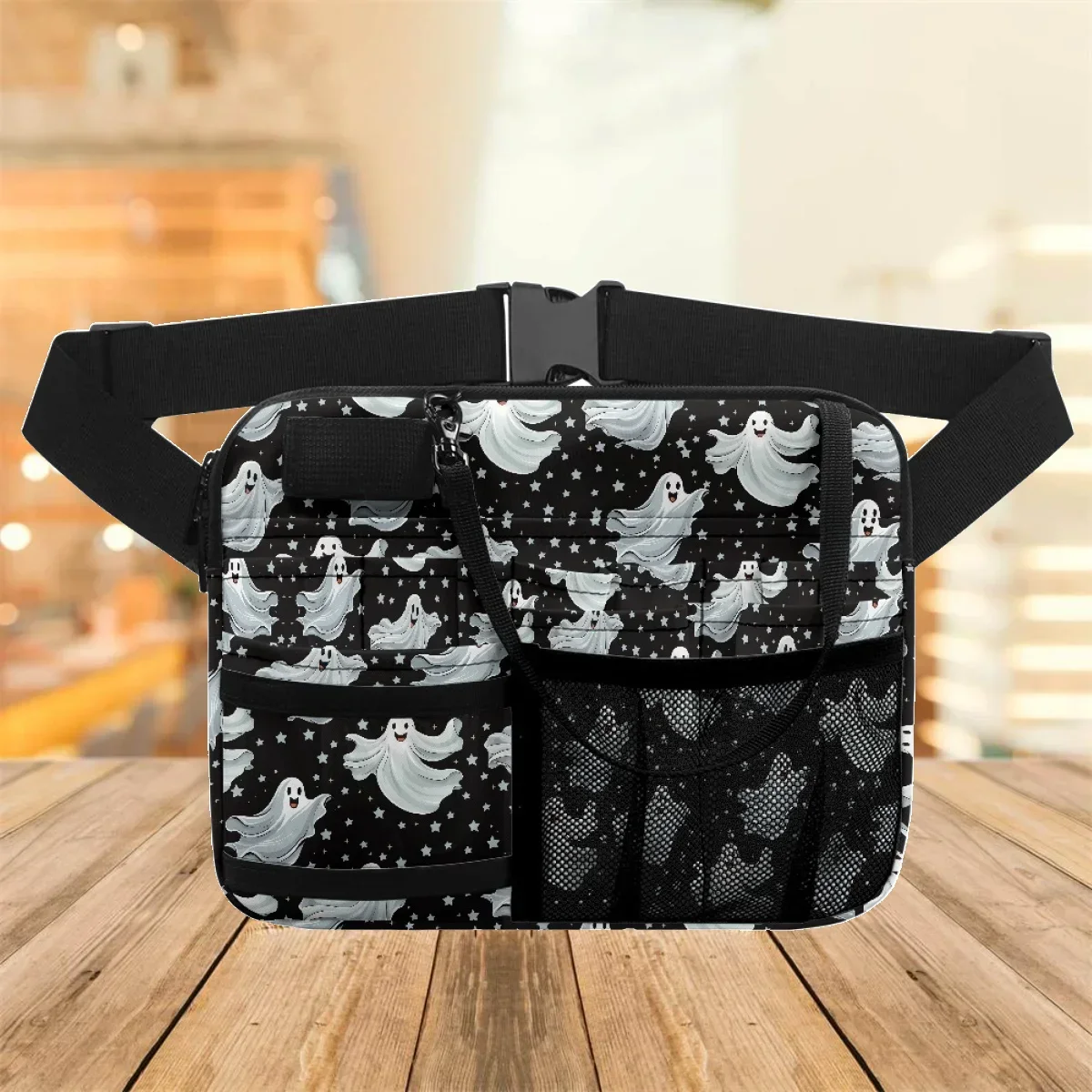 Ghost Fanny Pack Outdoor Portable Adjust Care Waistpack Custom Design Zipper Organizer Zipper Crossbody Bags for Women Halloween