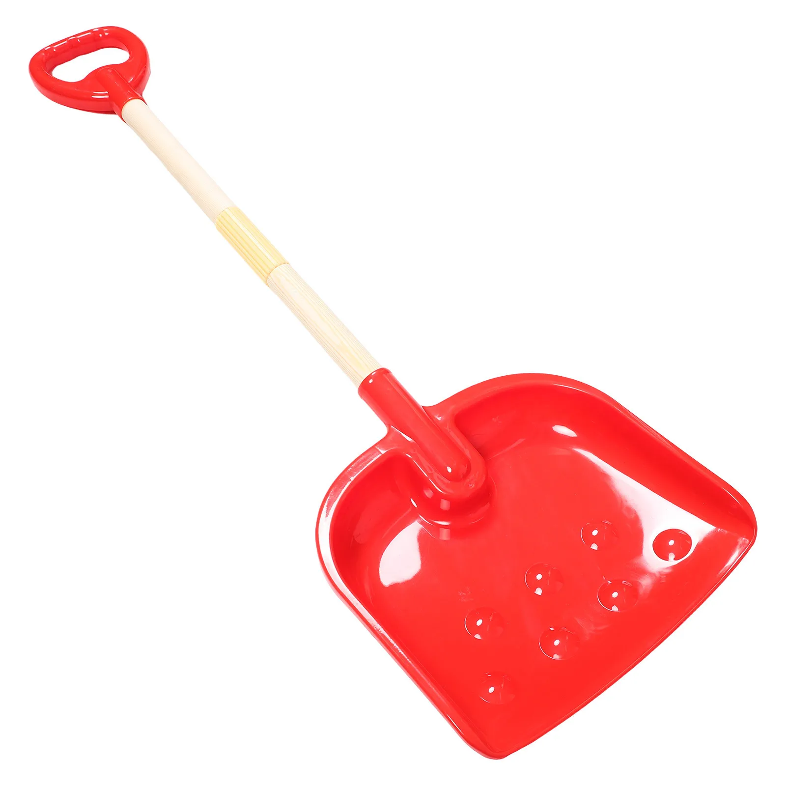 

Красная деревянная лопата для снега, детская пластиковая ручка, эргономичный совок, зимняя уличная лопата для игр в снег, детские лопаты для копания