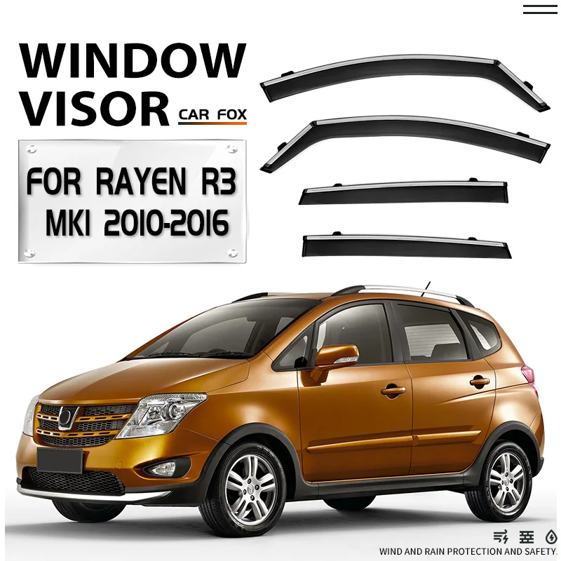 

For Rayen R3 2010-2016 Window Visor Vent Shades Sun Rain Deflector Guard 4PCS/SE For Rayen R3 2010-2016