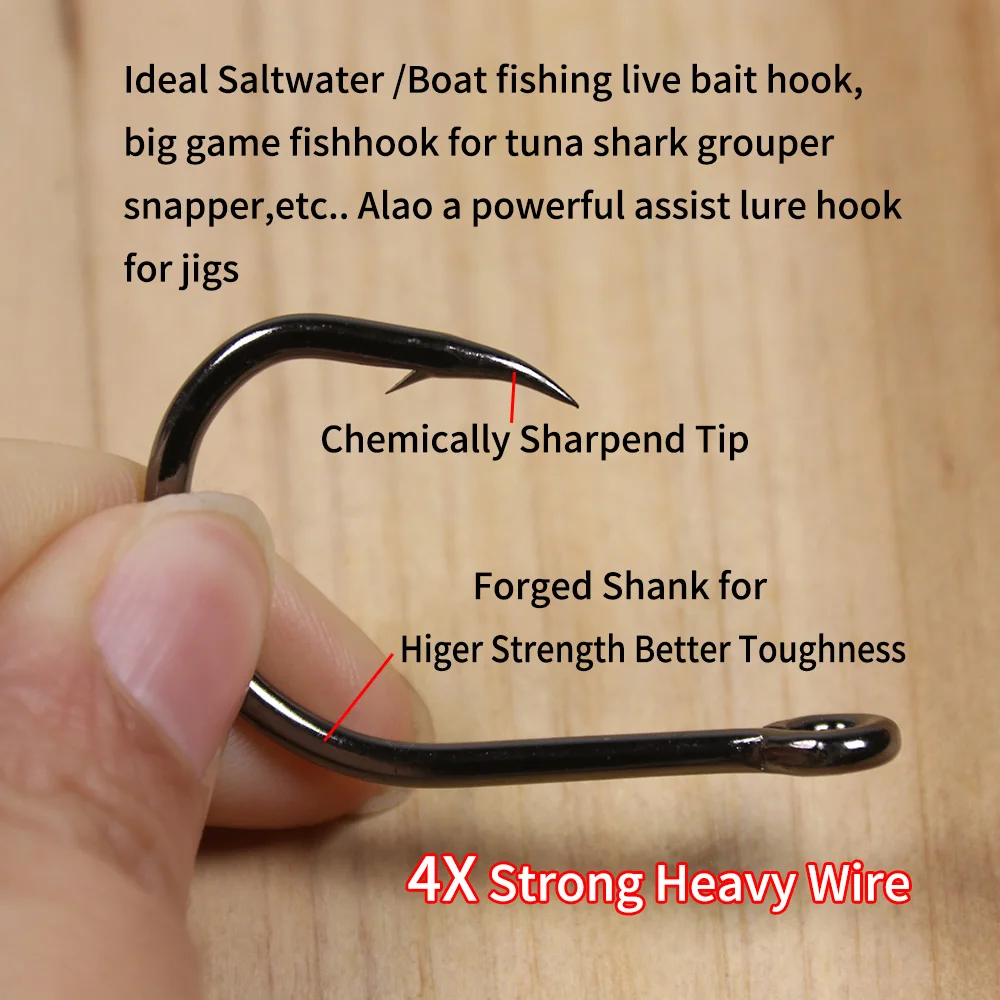 Elllv 4X Anzuelo Cebo Vivo Fuerte para Agua Salada - Barco profundo - imagen 2