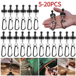 5-20Pcs Magnetic Hooks Multipurpose Outdoor Tent Canopy Camping Light Hook Magnet Bearing Hanger D Type Climbing Carabiner Clip