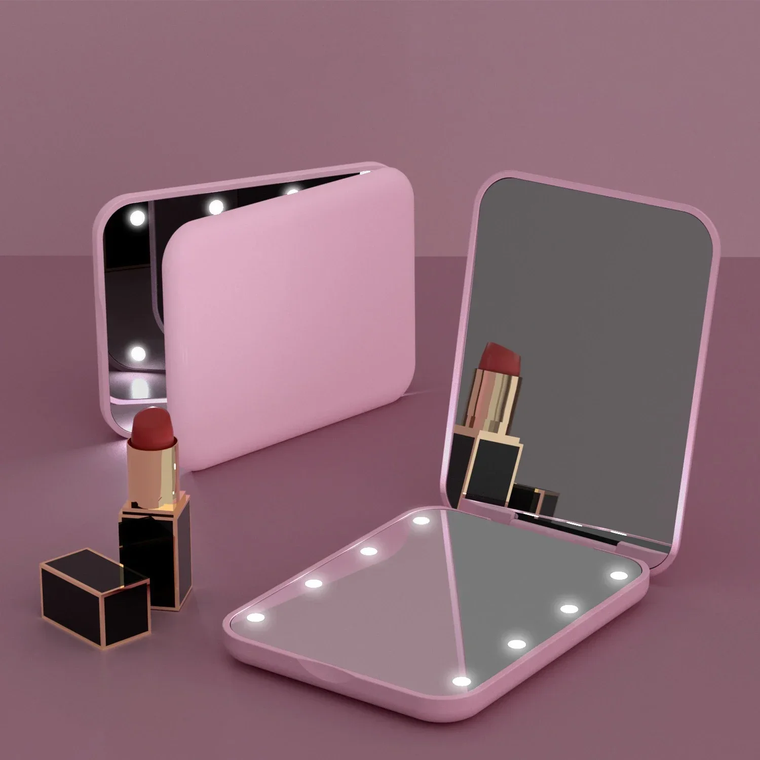 

Pocket LED Cosmetic Mirror, Mini Foldable Vanity Mirror with 1X 2X Magnification