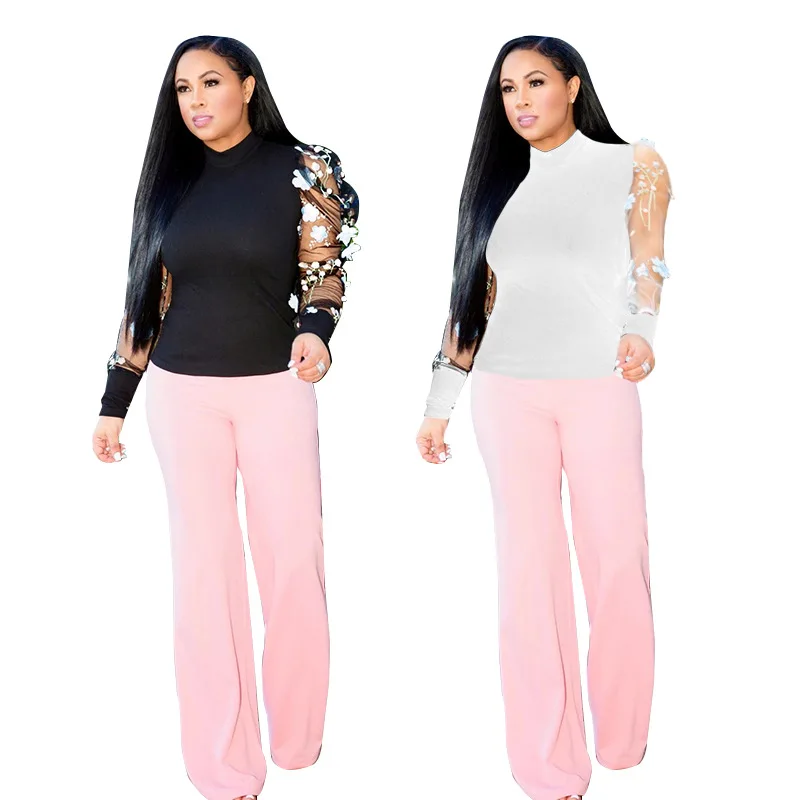 

Вязаная круглая футболка Ne Футболка Bubble Me с объемной вышивкой Chic Commuter Sle Long Sve средней длины прямого кроя