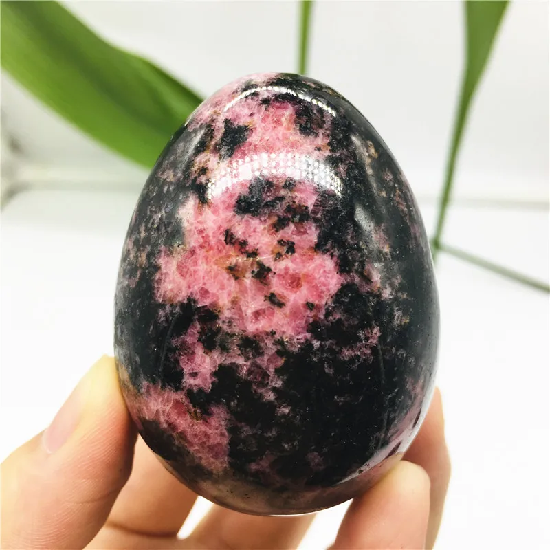 200-300g  Natural Plum Blossom Tourmaline Crystal Healing Stones Pink Tourmaline Palm Egg 1pcs