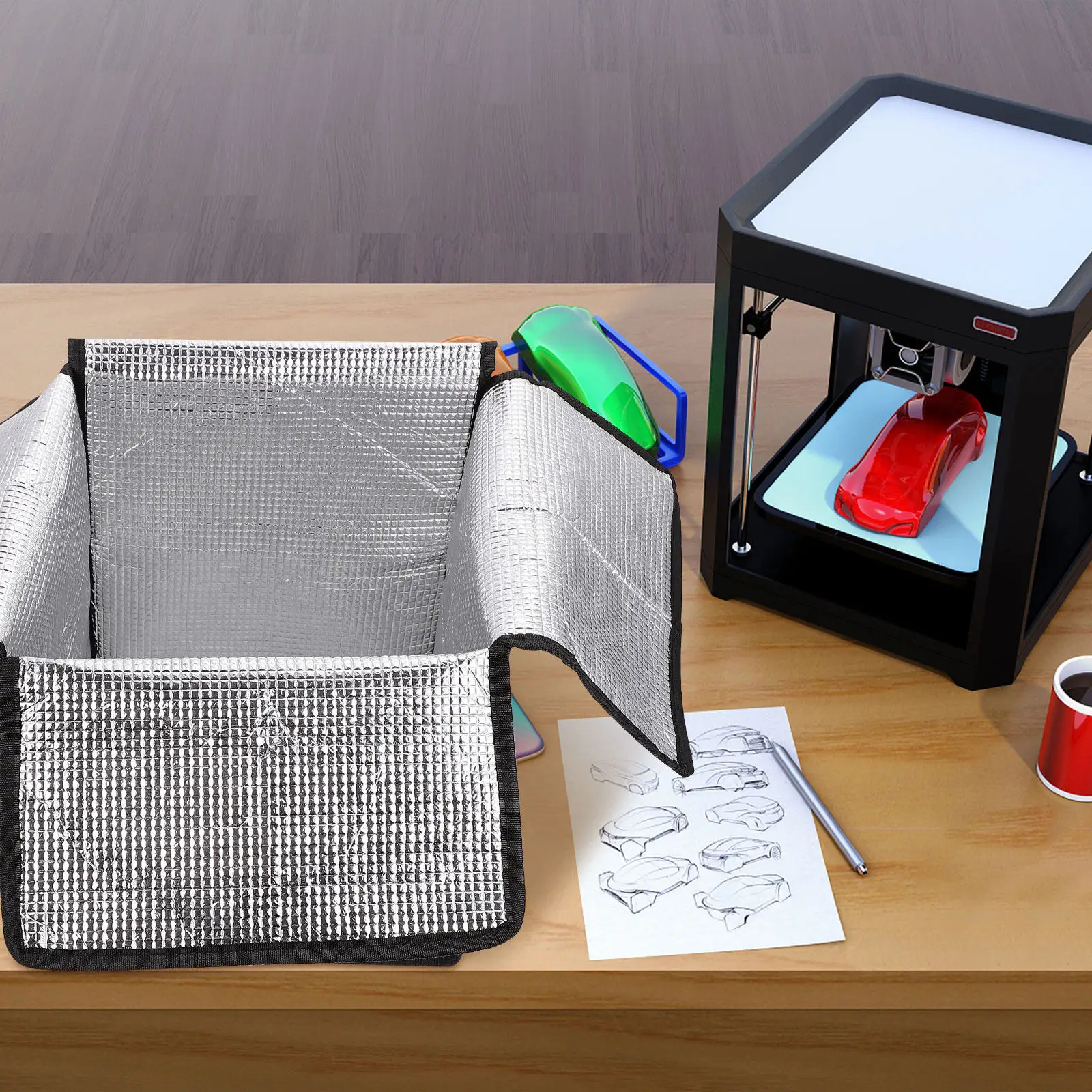 Full Coverage 3D Printer Protection Cover Heat and Uv Resistant Shield for Preventing Aging Discoloration and Damage