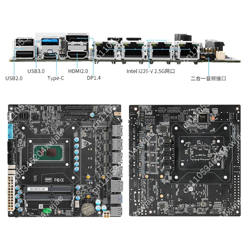6-Bay NAS Mini-ITX Motherboard Intel 11th Gen i3-1115G4 i5-1135G7 i7-1165G7 CPU 4x 2.5GbE Ports