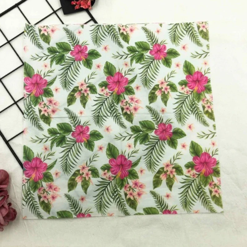 20pcs Colourful Napkins Printed Square Paper Napkins Party Floral Facial Tissue Hotel Wedding Table Setting Paper Placemats