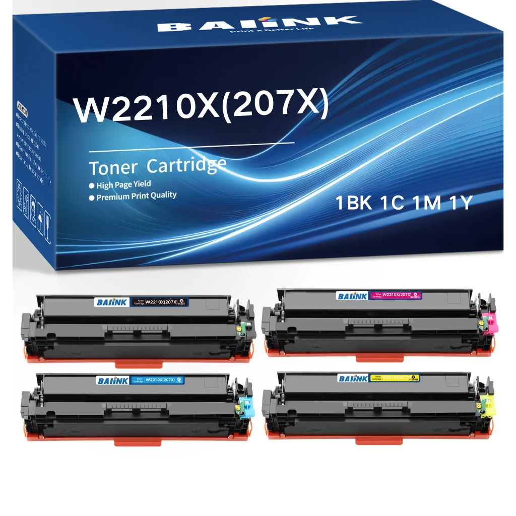 BAIINK 207X Compatible pour HP 207 207A 207X W2210X W2211X W2212X W2213X pour HP Color Laserjet Pro MFP M283fdw M255dw M282nw