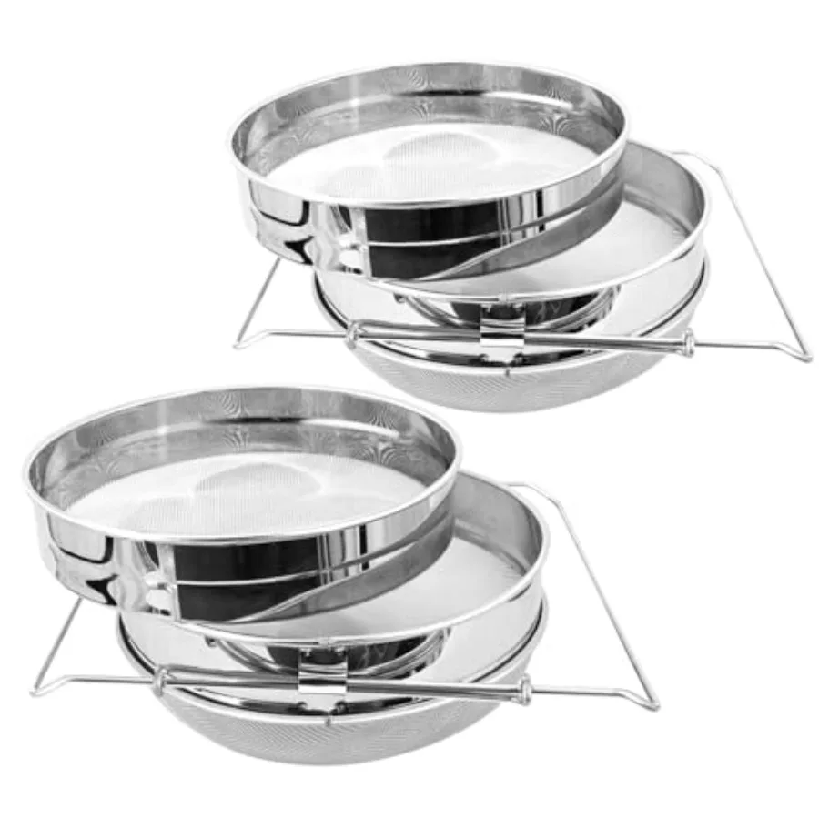 

2Set Stainless Steel Honey Strainer Double Sieve Honey Filter Honey Extractor Equipment for 5 Gallon Bucket Honey Beekeeping Eq